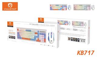 HMASTON - KIT TECLADO + MOUSE GAMER COM BLOCOS COLORIDOS - KB717