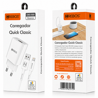HREBOS - CARREGADOR 2.4 IOS - HS-150i