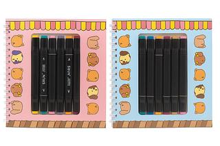 KIT 6 CANETAS + CADERNO DE COLORIR BOBBIE GOODS