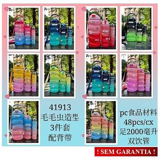 KIT COM 3 GARRAFAS - DESIGNER ONDULADO - SEM ALÇA - SEM GARANTIA