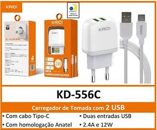 KAIDI - CARREGADOR RAPIDO 12W 2.4A TC
