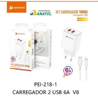 PEINING - CARREGADOR 2 USB V8 - PEI-218-1