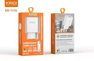 KAIDI - CARREGADOR TURBO QC 3.0 18W V8