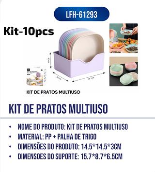 KIT DE PRATOS COM 10 PEÇAS