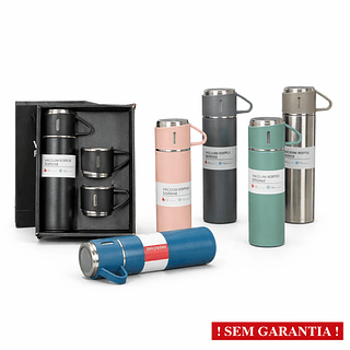 KIT GARRAFA TERMICA 500ML + 3 XICARAS - SEM GARANTIA SEM LOGO