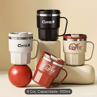CAIXA FECHADA -CANECA TERMICA COM TAMPA 400ML