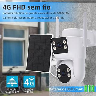 CAMERA INTELIGENTE 4G DUPLA LENTE COM ENERGIA SOLAR - Q10B