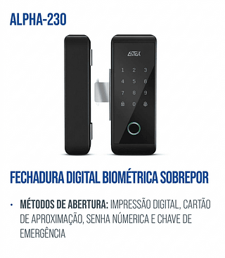 FECHADURA DIGITAL BIOMÉTRICA SOBREPOR
