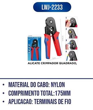 LUATEK - ALICATE CRIMPADOR QUADRADO - LWJ-2233
