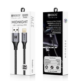 HREBOS - CABO MIDNIGHT USB-IOS 1 METRO - CB-219i