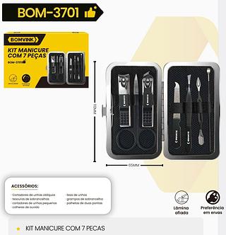 KIT DE MANICURE COM 7 PEÇAS BOMVINK BOM-3701