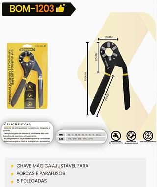 BOMVINK - CHAVE MAGICA AJUSTAVEL PARA PORCAS E PARAFUSOS - BOM-1203