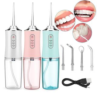 IRRIGADOR DENTAL PORTATIL RECARREGAVEL - JATO DE AGUA PARA HIGIENE BUCAL COMPLETA