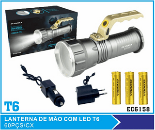 LANTERNA TATICA DE MÃO - EC6158 T6