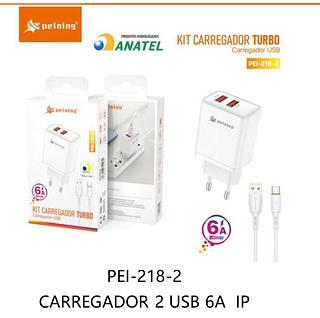 PEINING - CARREGADOR 2 USB IOS - PEI-218-2