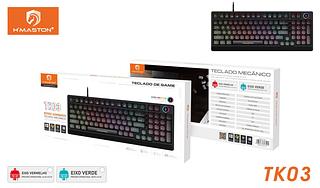 HMASTON - TECLADO GAMER MECANICO COM BOTAO MULTIMIDIA - TK03