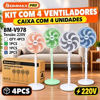 220V - KIT COM 4 VENTILADORES