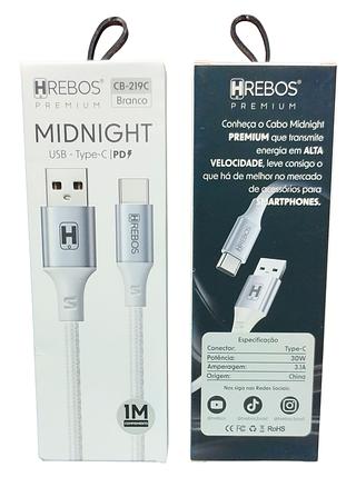 HREBOS - CABO MIDNIGHT USB-TC 1 METRO - CB-219C