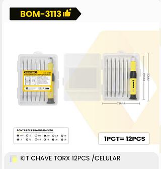 BOMVINK - KIT CHAVE TORX 12PCS /CELULAR