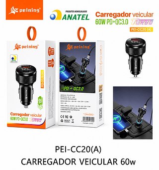 PEINING - FONTE VEICULAR TURBO 60W