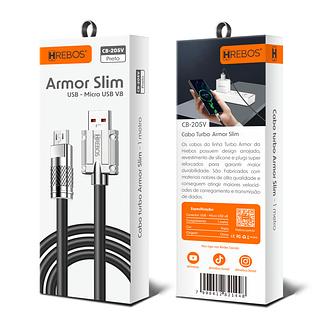 CABO TURBO ARMOR SLIM 3.1A HREBOS CB-205V