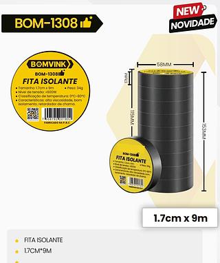 BOMVINK - FITA ISOLANTE SOMENTE PACOTE COM 10 UNIDADES - BOM-1308