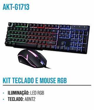 KIT TECLADO E MOUSE RGB