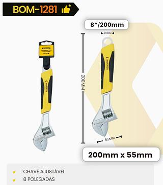 BOMVINK - CHAVE AJUSTAVEL 8" POLEGADAS - BOM-1281