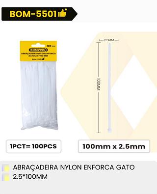 ABRAÇADEIRA NYLON ENFORCA GATO 2,5 100MM