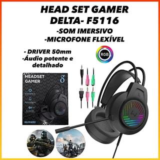 FONE/HEADSET GAMER RGB 50mm VIDEOGAMES E PC