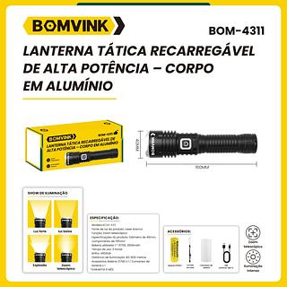 LANTERNA TÁTICA DE ALTA POTÊNCIA