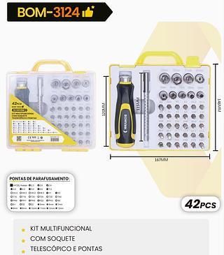 BOMVINK - KIT MULTIFUNCIONAL COM SOQUETE TELESCOPICO E PONTAS - BOM-3124