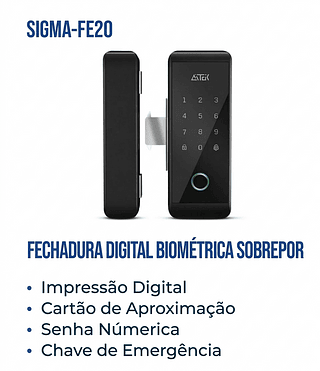 FECHADURA DIGITAL BIOMÉTRICA SOBREPOR