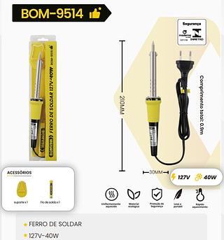 BOMVINK - FERRO DE SOLDAR 110V - BOM-9514
