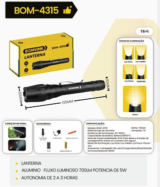 BOMVINK - LANTERNA DE ALUMINIO - BOM-4315