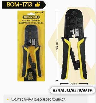 ALICATE PARA GRIMPAR CABO DE REDE COM CATRACA BOMVINK BOM-1713