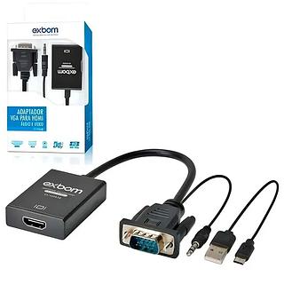 EXBOM - ADAPTADOR VGA PARA HDMI AUDIO E VIDEO - CC-VHA30