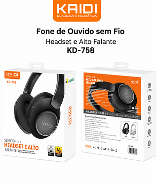 KAIDI - FONE DE OUVIDO SEM FIO HEADSET