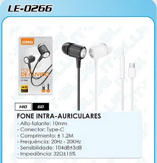LELONG - FONE TC COM FIO INTRA AURICULAR COM BORRACHA