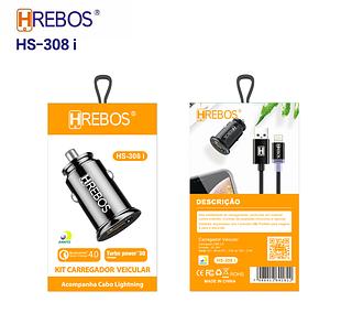 HREBOS - CARREGADOR DE CARRO iOS - HS-308i
