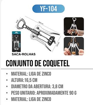 CONJUNTO DE COQUETEL/SACA ROLHA