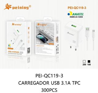 PEINING - CARREGADOR COMPLETO 15W RAPIDO TC