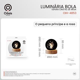 OASIS - LUMINARIA ESFERICA - O PEQUENO PRINCIPE E A ROSA - OIH-4853