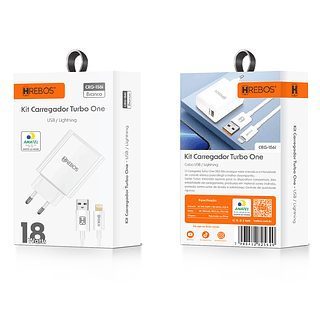 HREBOS - CARREGADOR 18W TURBO iOS - HS-156i