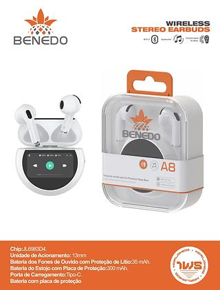 BENEDO - FONE BLUETOOTH WIRELESS STEREO EARBUDS A8