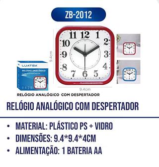 LUATEK - RELOGIO ANALOGICO COM DESPERTADOR 9.4*9.4*4CM - ZB-2012