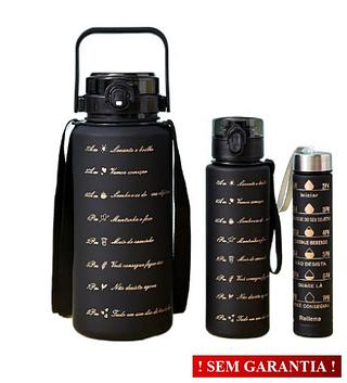 KIT COM 3 GARRAFAS COR PRETO - SEM GARANTIA