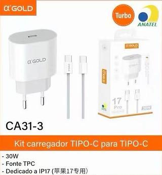 CARREGADOR TIPO-C/TIPO-C 30W