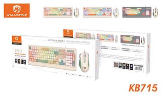 HMASTON - KIT TECLADO + MOUSE GAMER COM BLOCOS COLORIDOS - KB715