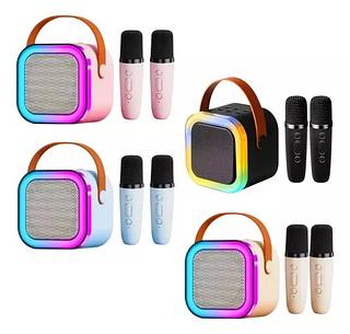 MINI CAIXA DE SOM KARAOKE COM MICROFONE K12 2 MICROFONE